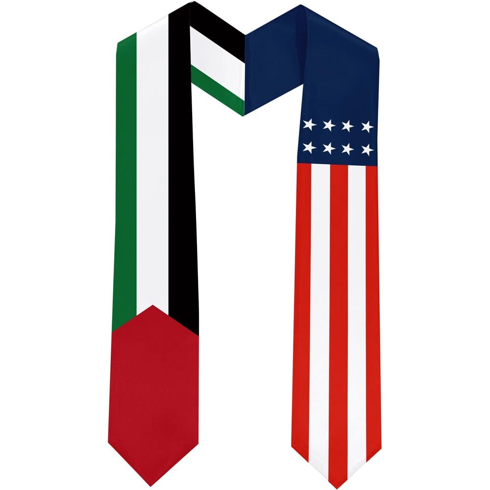 5790 Palestine Flag International Students Graduation Sash Stole Scarves